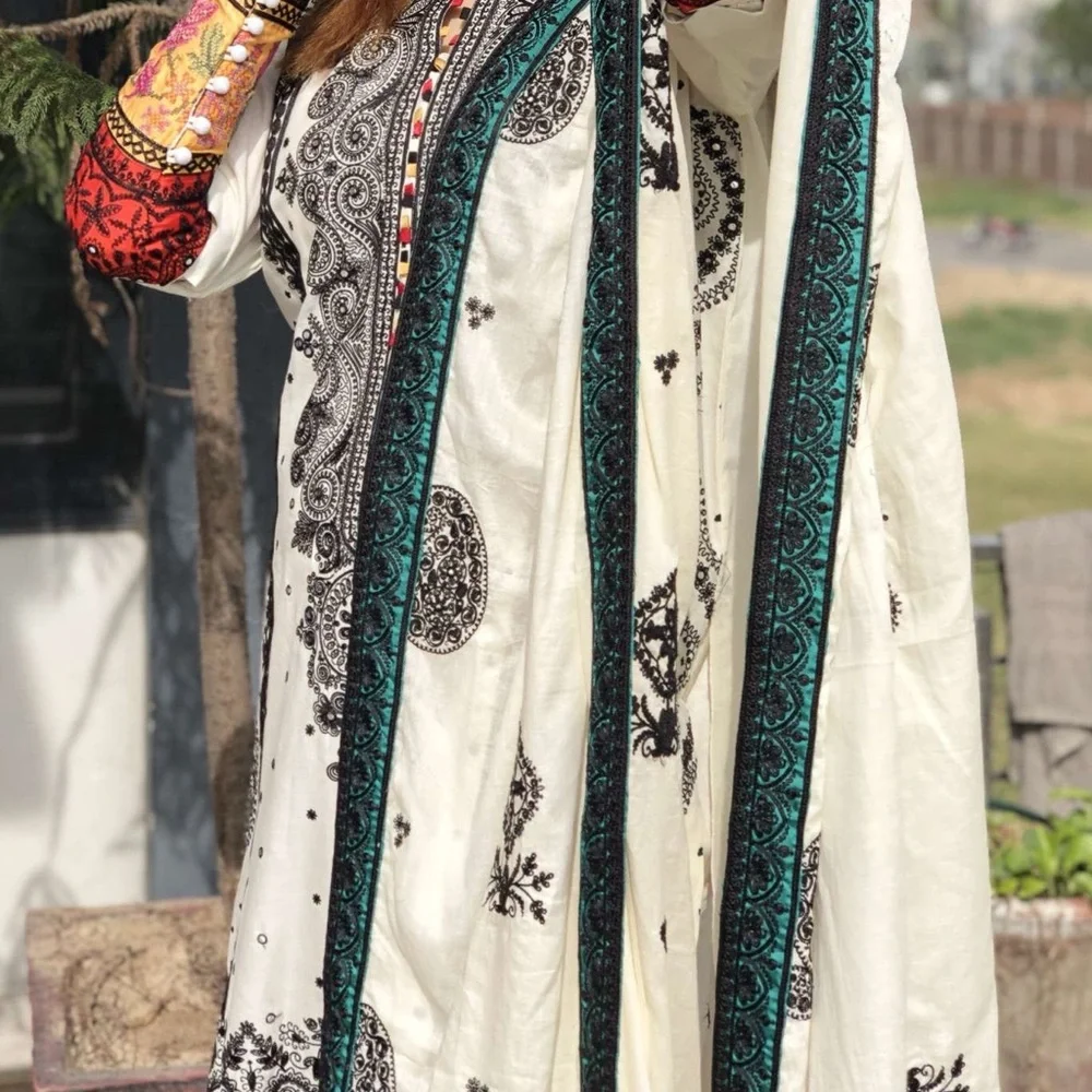 Elan White and Black Ethnic Dress - Picture 4 of 4